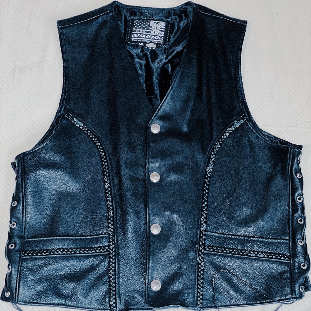 Leather Vest, Motorcycle Style
